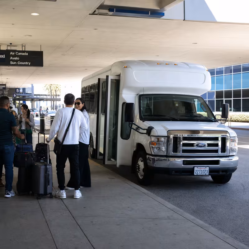 Black Mercedes Sprinter van staged for an Anaheim Airport Transportation group