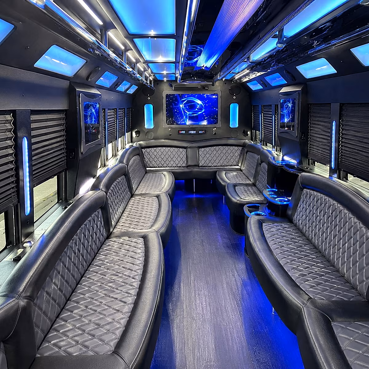 Anaheim Bachelor & Bachelorette Transportation party bus interior