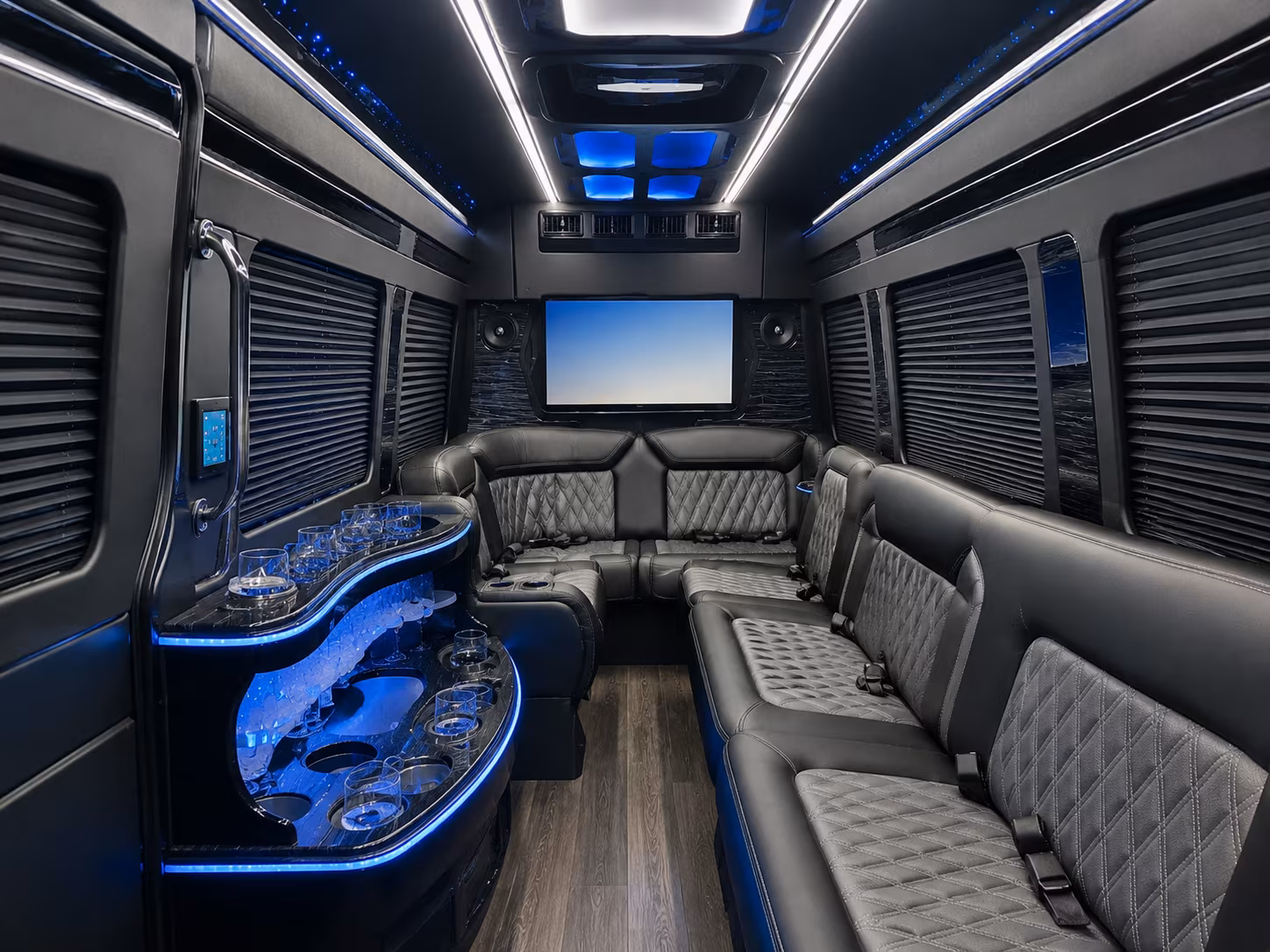 Anaheim Corporate Transportation party bus exterior