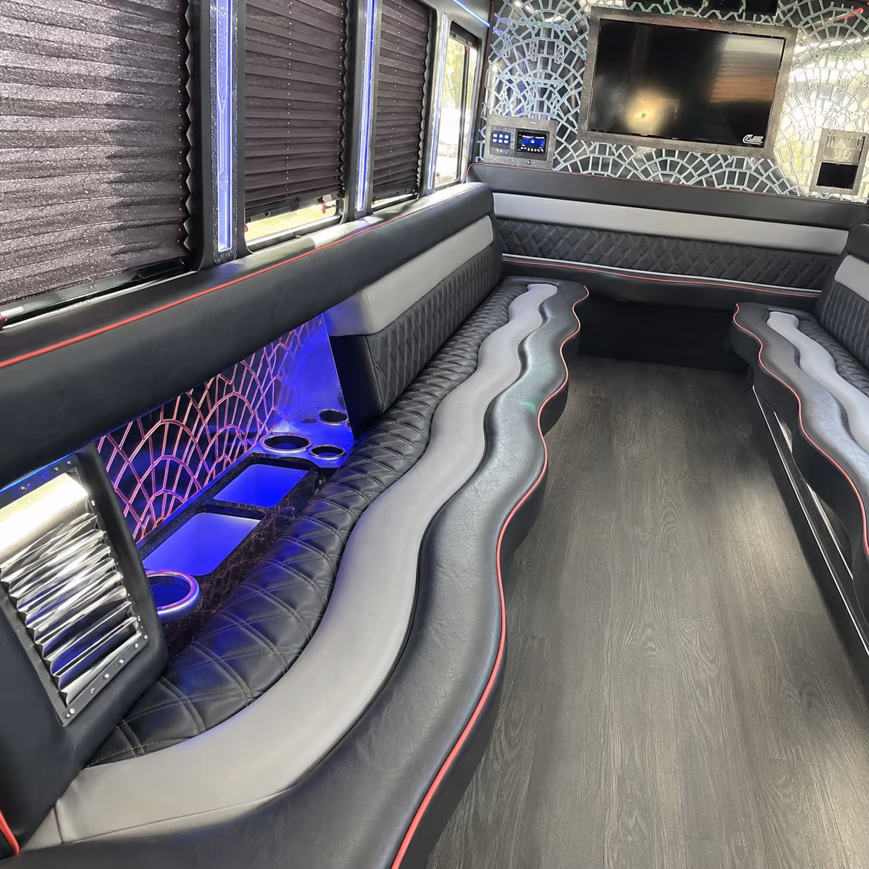 Anaheim Sporting Event Transportation party bus exterior