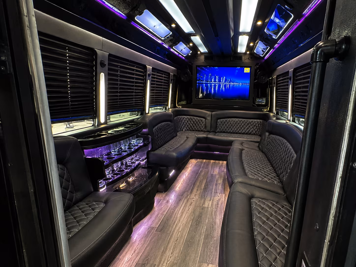 Anaheim Wedding Transportation party bus exterior