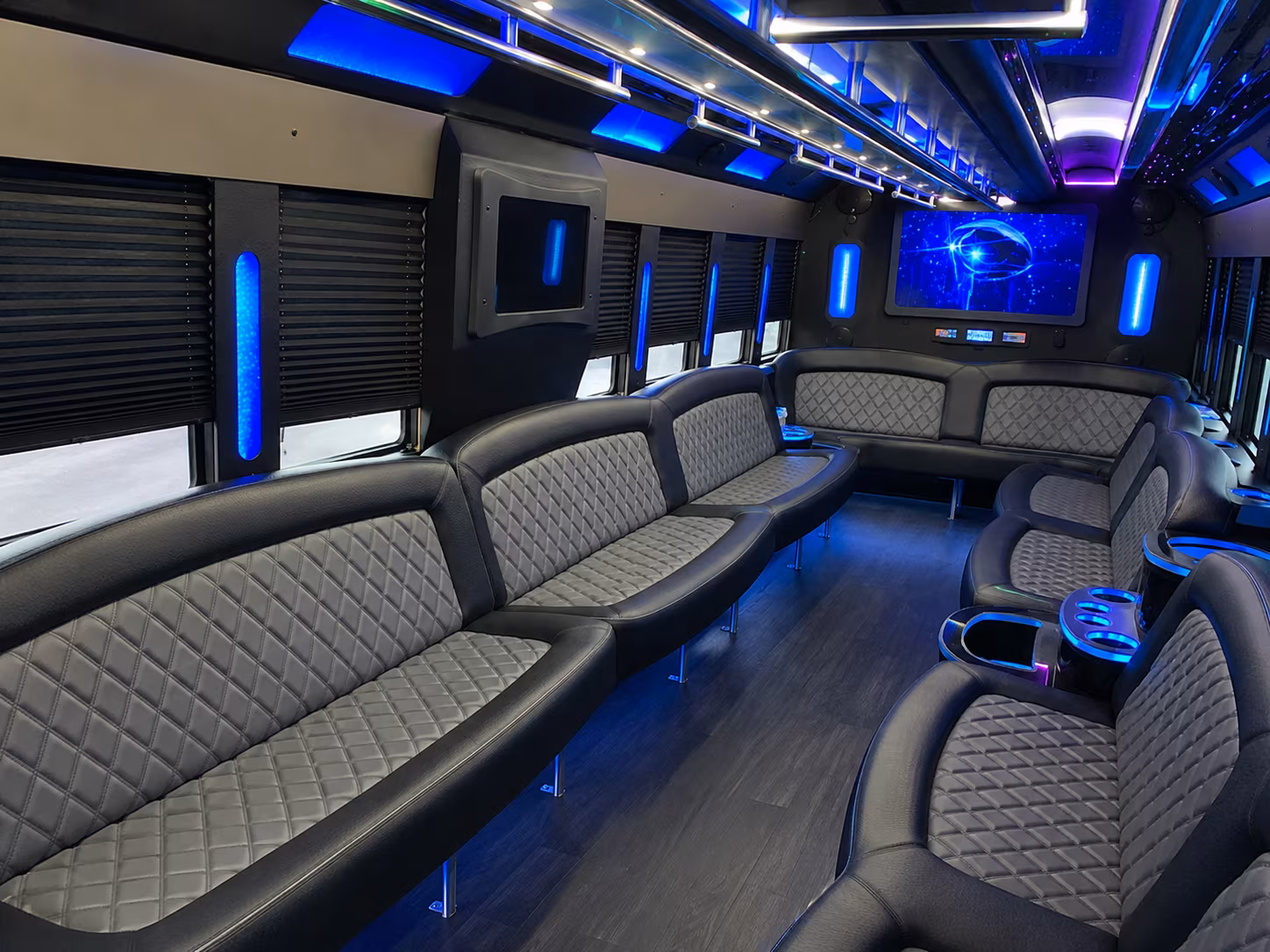 Anaheim Wedding Transportation party bus exterior