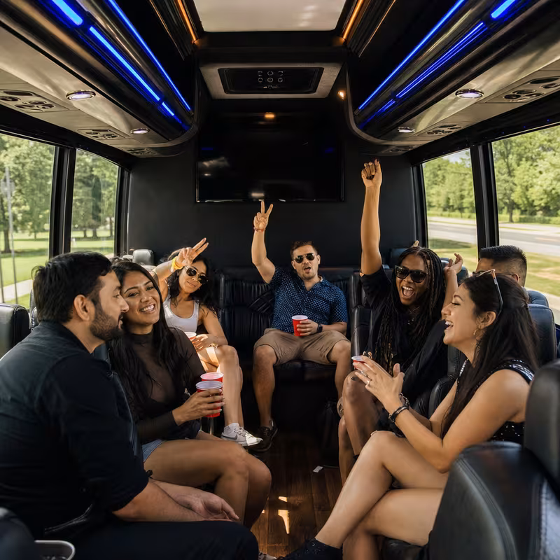 Passengers loading luggage while boarding an Anaheim group shuttle