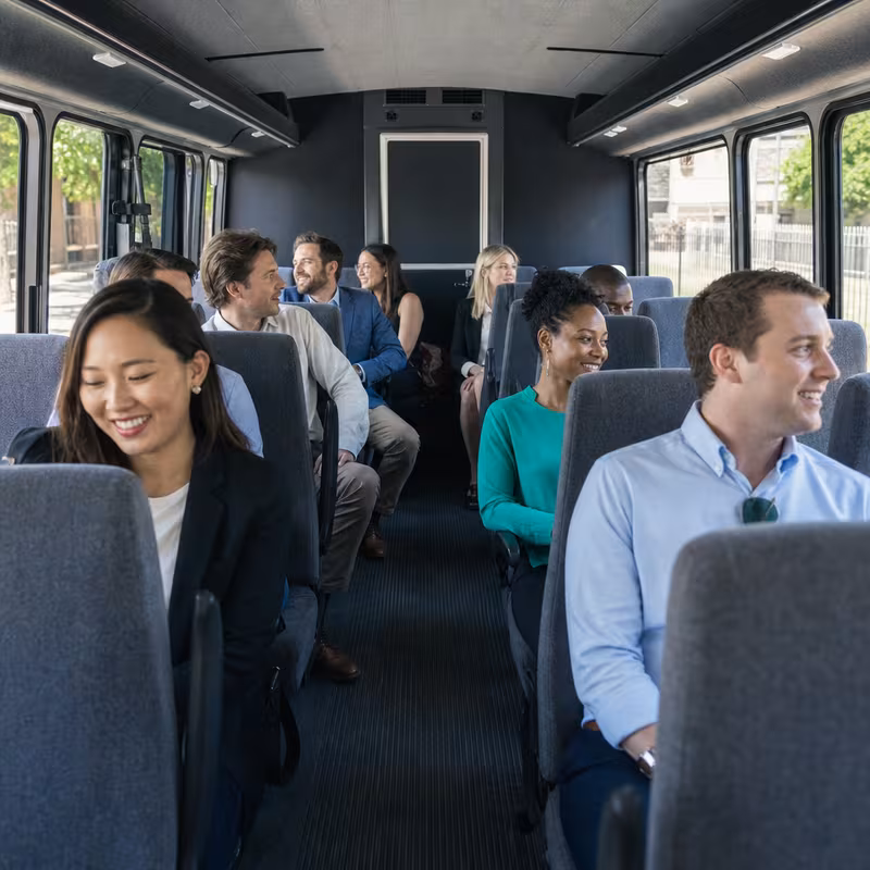 Black Mercedes Sprinter van staged for an Anaheim Corporate Transportation group
