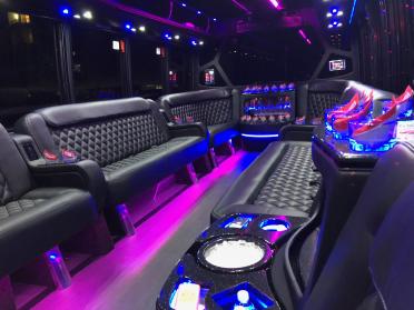 San Diego 15 Passenger Party Bus Interior