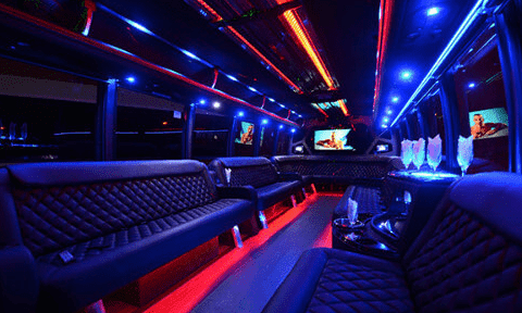 Los Angeles 30 Passenger Party Bus Black Interior