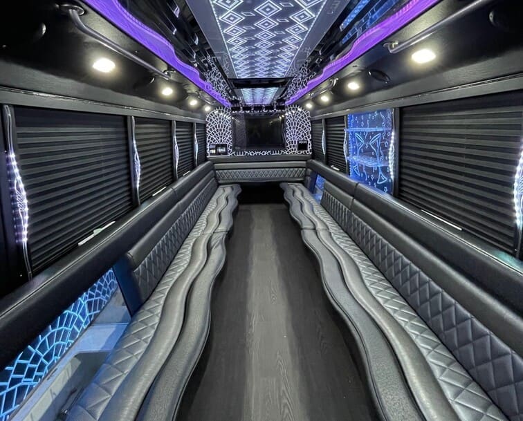 San Diego 30 Passenger Party Bus White Interior