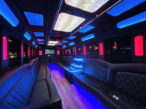 San Diego 35 Passenger Party Bus Interior