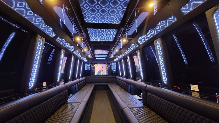 Los Angeles 40 Passenger Limo Bus Interior